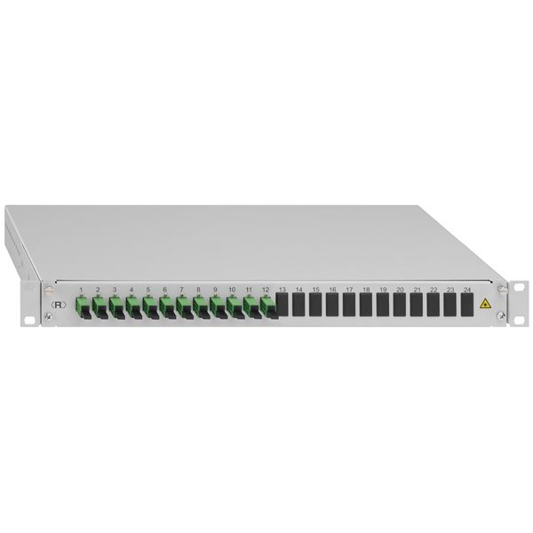 Splice box, extendable, 19""/1U, 12xLSH, OS2 APC, green image 1