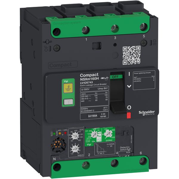 COMPACT NSXM 16KA VIGI 100A 3P EVERLINK image 1