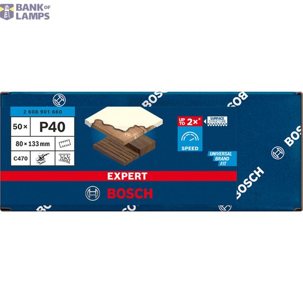 EXPERT C470 Sandpaper 80 x 133 mm, G 40, 50-pc image 1