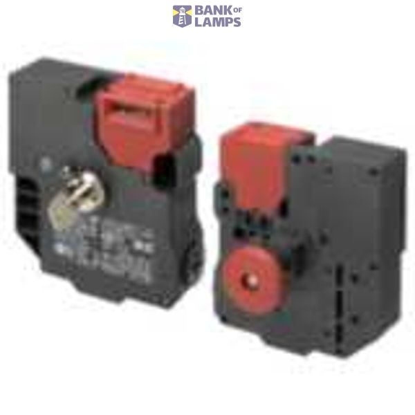 Door switch with mechanical lock, solenoid release, with green indicator, (2NC/1NO+2NC/1NO), trapped key, rear release buttons D4JL0322M image 1