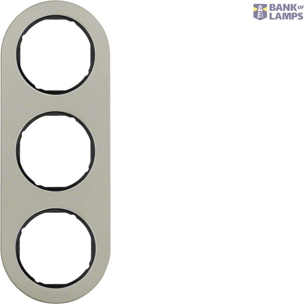 Cover frame 3-way, Series R.classic, stainless steel/black image 1