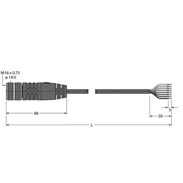 Actuator and sensor cable Connection Cable   BKM14-E01-20/S90 image 1