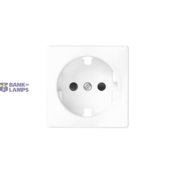Cover for single socket outlet with Schuko earthing, white image 1