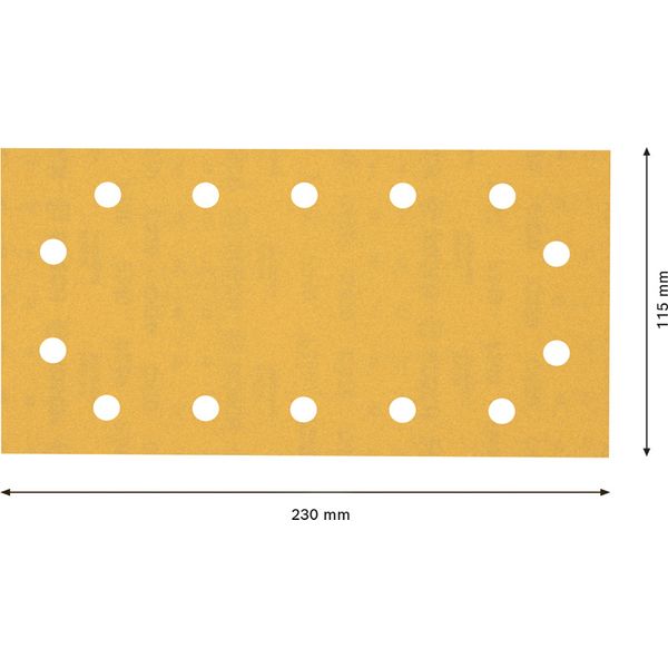 EXPERT C47 Sandpaper with 14 holes for Orbital Sanders 115 x 23 mm, G 24 5-pc image 2