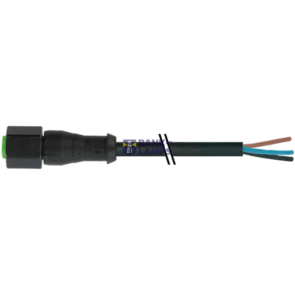 M12 female 0° A-cod. with cable V2A SILICONE 4x0.34 bk 10m image 2