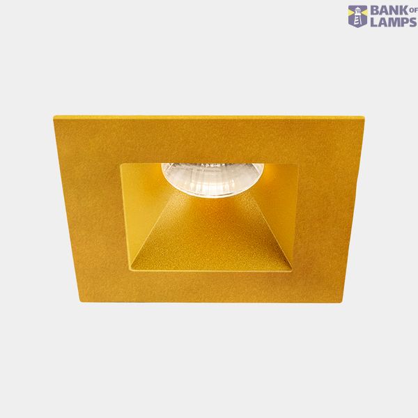 Downlight Play Deco Symmetrical Square Fixed 11.9W LED warm-white 3000K CRI 90 45.1º PHASE CUT Gold/Gold IP54 1253lm image 1
