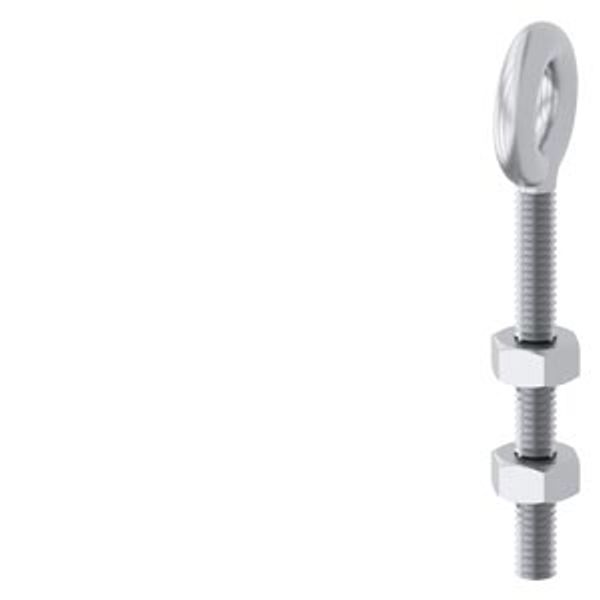 Lifting eyebolt M6 x50 including 2 nuts, steel, zinc-plated image 1