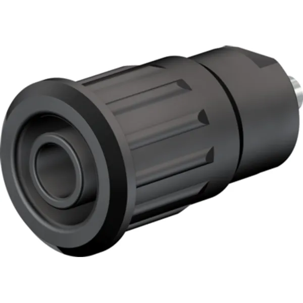 4 mm socket, solder connection, mounting Ø 12.2 mm, CAT III, CAT IV, black, 49.7091-21 image 1