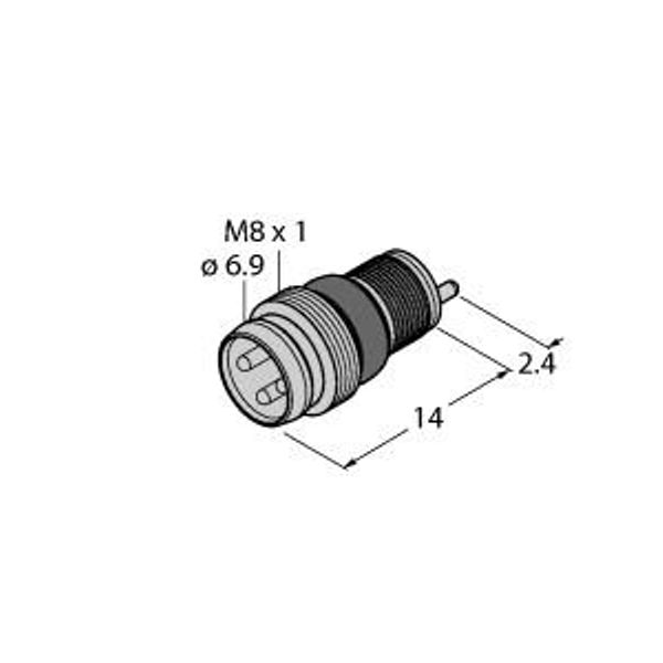 Round connector M8 x 1 / Ø 8 mm Ø 8/M8x1 mm built-in connector, screw-/snap-on type   ESGP3P image 1