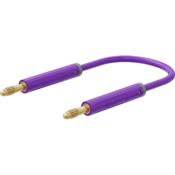 Measuring lead with (4 mm lamella plug, straight) to (4 mm lamella plug, straight), 2 m, purple, PVC, 1.0 mm², 64.1071-20026 image 1