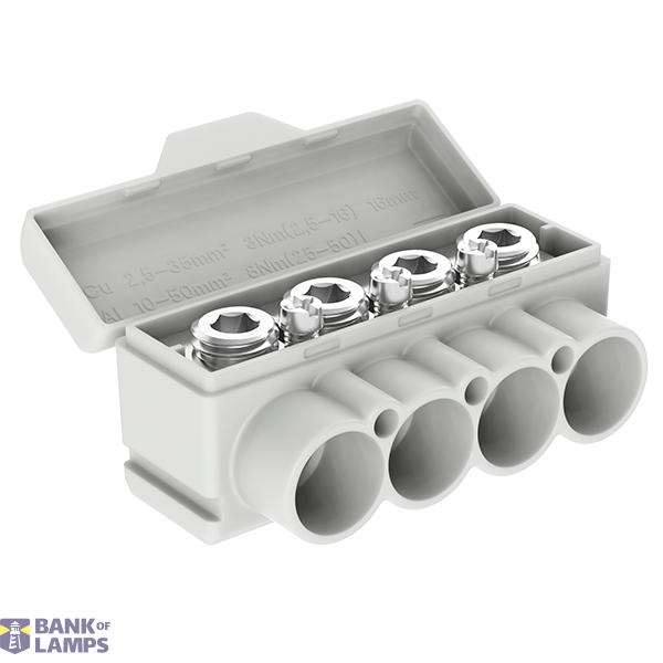 SLT50-4 -3 yellow-green Al 10-50/Cu 2.5-35 + 3x2,5mm2 1000V Distribution block image 1