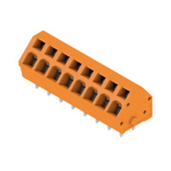 Printed circuit board terminals, 5.00 mm, Number of poles: 8, 135°, Solder pin length (l): 3.5 mm, tinned, orange, Tension-clamp connection, Clamping range, max. : 2.5 mm², Box image 1