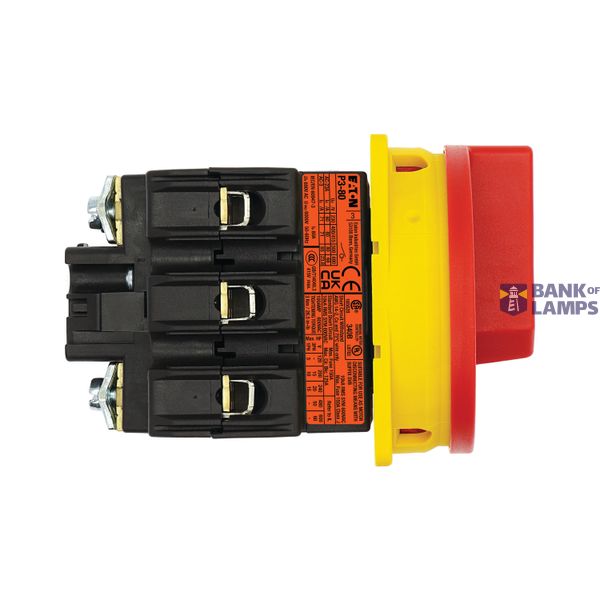 P3 Main switch, 80 A,Flush mounting, 3 pole, Form EA/SVB, Red, Door co image 6
