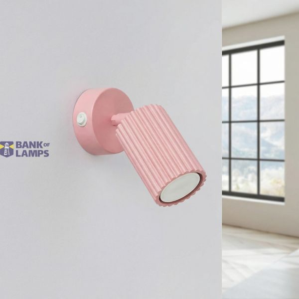 Wall lamp KARBON pink with a switch image 7