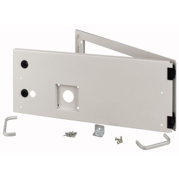 XMW0906CDV-NZM Opening metal front plate for drawer, NZM, ventilated, IP31, H=225mm, grey image 1