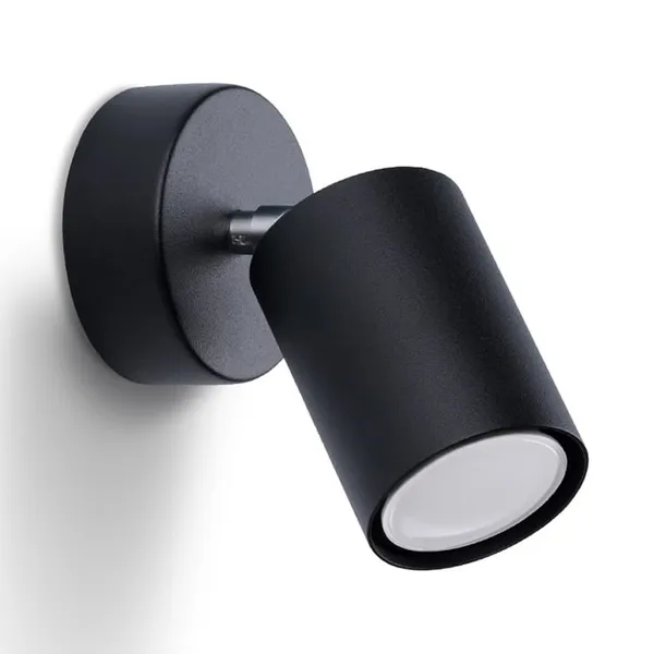 WALL LAMP LEMMI 1 BLACK GU10 1X40 IP20 image 1