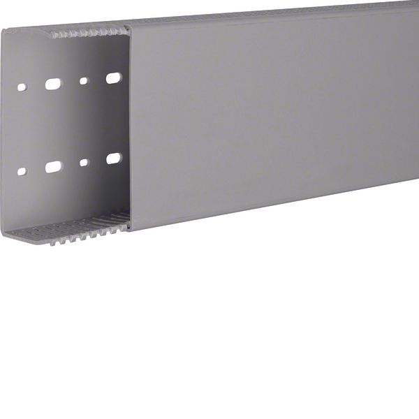 Slotted panel trunking made of PVC LKG 50x125mm stone grey image 1