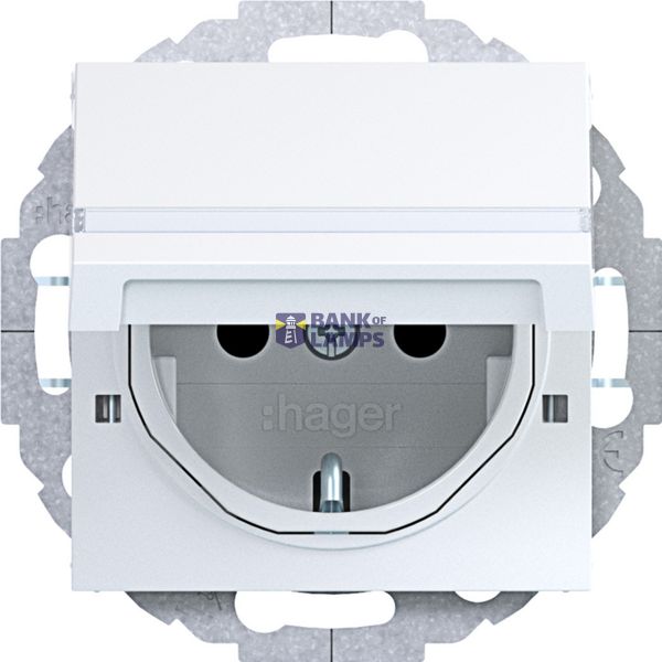 SCHUKO wall socket, enlarged, text-to-wall, variable 45°, A.x/C.x white gloss image 1
