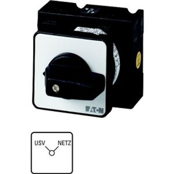 T3-2-15542/E Changeoverswitches, T3, 32 A, flush mounting, 2 contact unit(s), Contacts: 4, 90 °, maintained, Without 0 (Off) position, USV-NETZ, Design number 1554 image 2