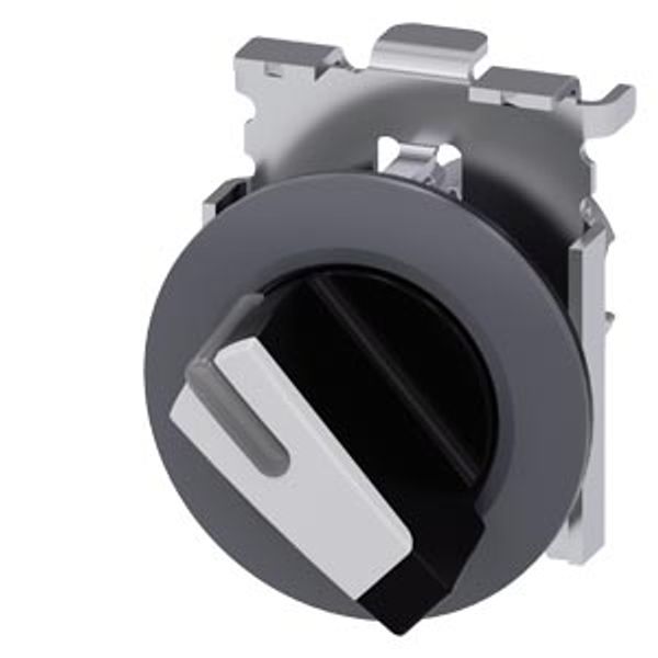Toggle switch, illuminable, 30 mm, round, metal, matt, white image 1