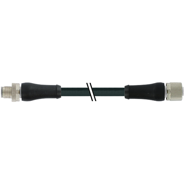 M12 Power male 0° / female 0° L-cod. PUR 5x1.5 bk UL/CSA+drag ch. 30m image 1
