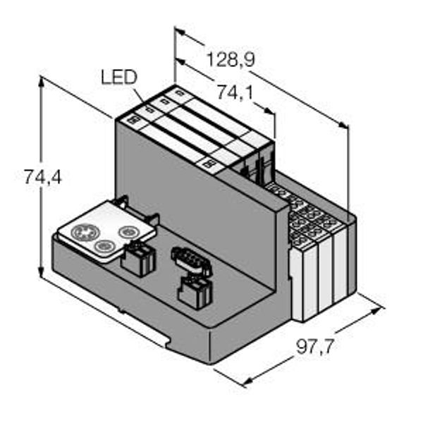 Set for Simple I/O Communication via PROFIBUS-DP in IP20   TI-BL20-DPV1-S-6 image 1