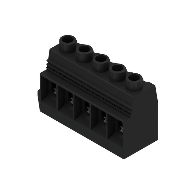 Printed circuit board terminals, 15.00 mm, Number of poles: 5, 90°, Solder pin length (l): 4.5 mm, tinned, black, Clamping yoke connection, Clamping range, max. : 50 mm², Box image 4