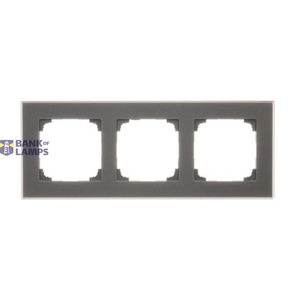 Triple frame, glass, frosted black glass image 1