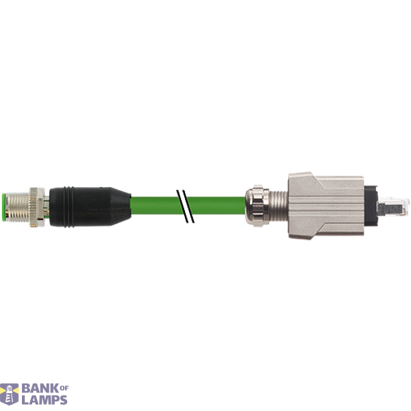 M12 male 0° X-cod./RJ45 Push Pull 0° shielded PUR 1x4xAWG24 gn 2m image 2