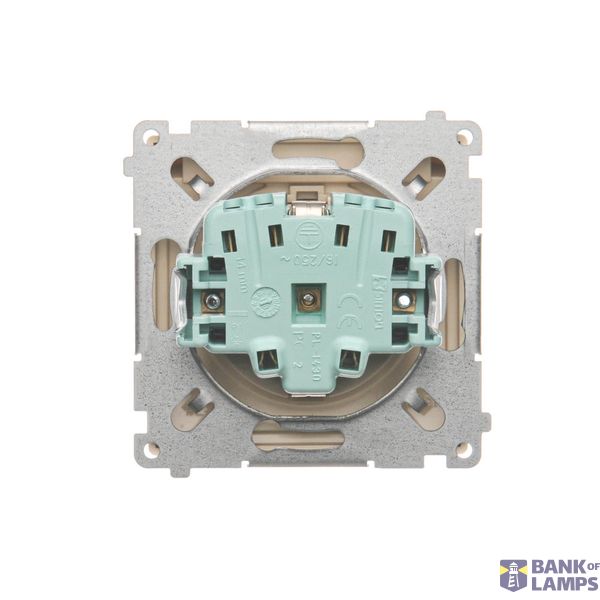 IP44 single socket outlet with frame seal - same color flap&frame, module, 16A, quick connection, black matt image 1