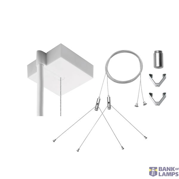 Suspension set with square ceiling rose fr SAR LED, white image 1