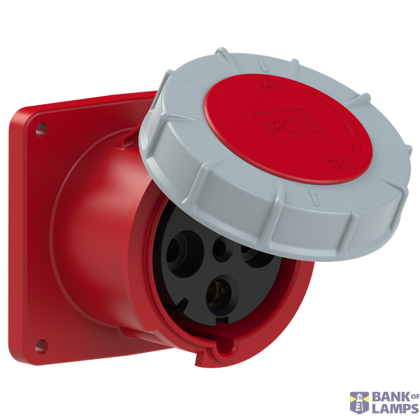 Straight panel socket 125A 4P 6h IP66/67 image 1