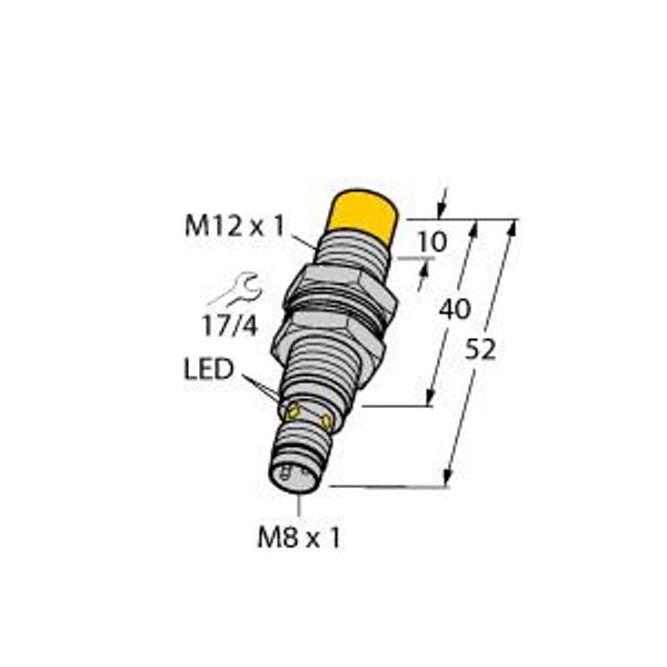 Inductive Sensor With Extended Switching Distance   NI10U-M12-AP6X-V1131 image 1