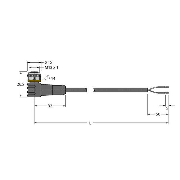 Actuator and Sensor Cable, PVC Connection Cable   WKC4.221T-25/TEB image 1