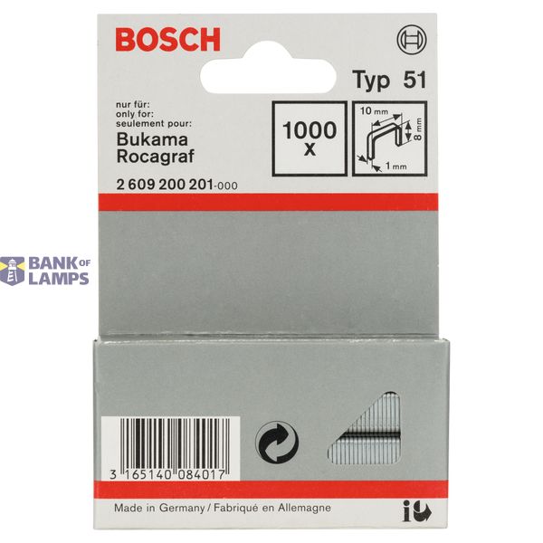 Fine wire staple, type 51 10 x 1 x 8 mm image 2