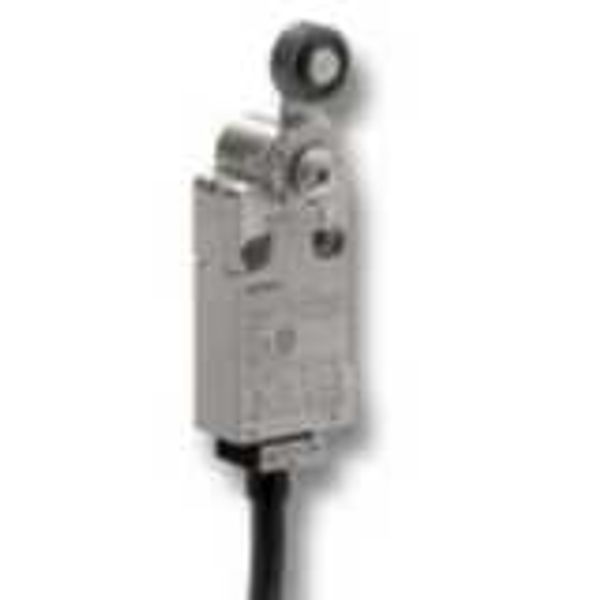 Small Safety Limit Switch, 1NC/1NO slow-action, roller lever, 3 m cabl D4F 0025M image 2