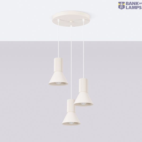 Pendant lamp ESTRIA 3P beige image 2