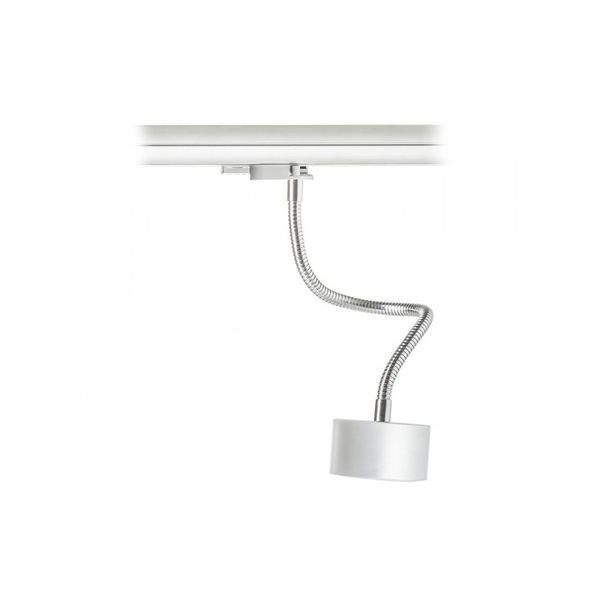 PIXIE on goose neck for 3-circuit tracks silver grey chrome 230V LED GX53 7W image 1