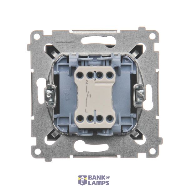 Single contact push button illuminated without pictogram, (module), 16AX, Screw, Silver matt, metalic image 1