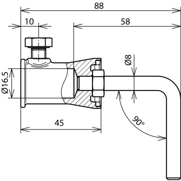 Fixing adapter 90° StSt with socket ZDC D 16mm f. DEHNiso image 2