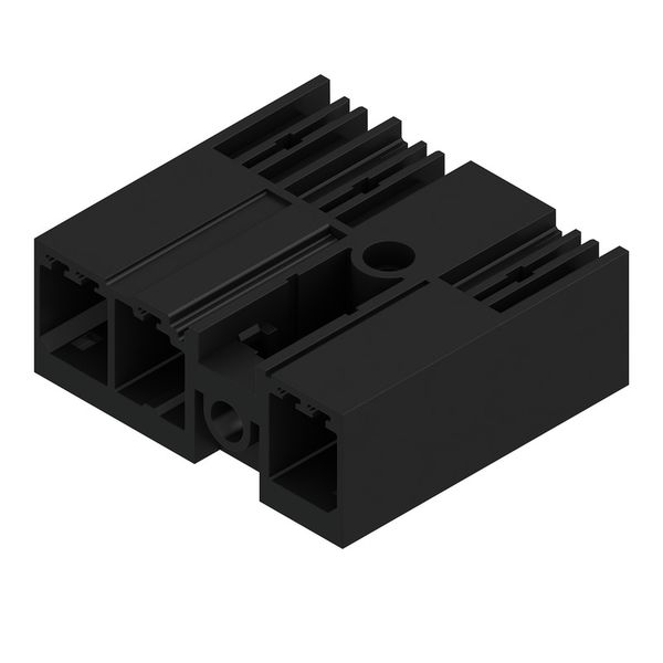 PCB plug-in connector, male header, closed side, Middle flange, THT solder connection, 7.62 mm, Number of poles: 3, 90°, Solder pin length (l): 3.5 mm, tinned, black, Box image 2