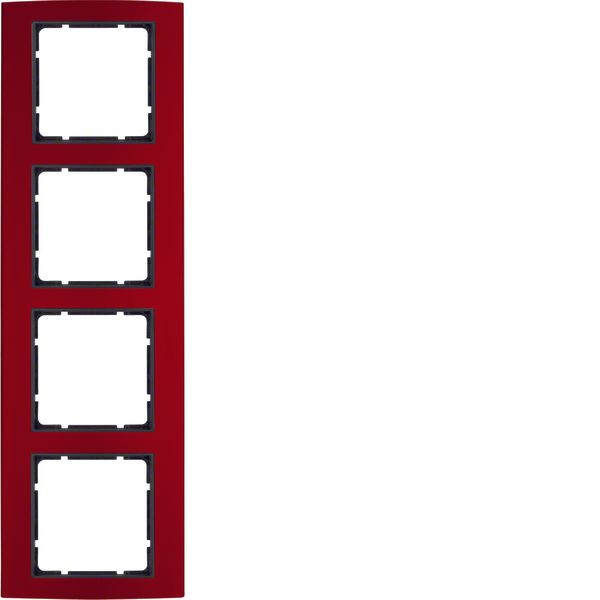 Frame 4gang, B.3, al. red/ant. matt, al. anodised image 1