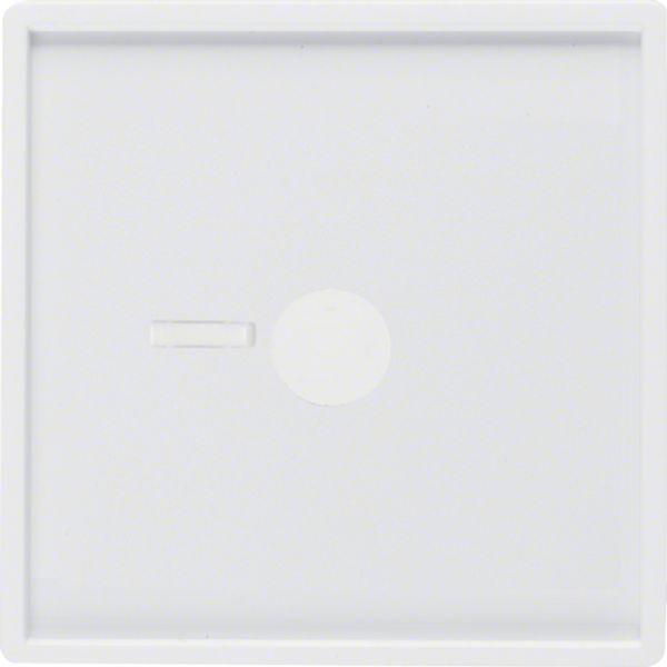 Central part for pneumatic button with lens, Berker Q.x, white, velvet image 1