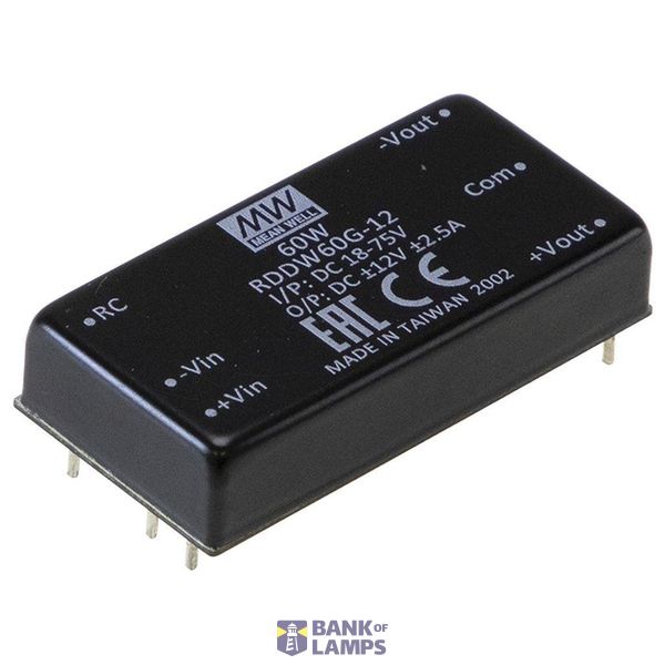 Mean Well RDDW60F-15 DC/DC voltage converter for PCB 2 A 60 W Number of outputs: 2 x Contents 1 pc image 1