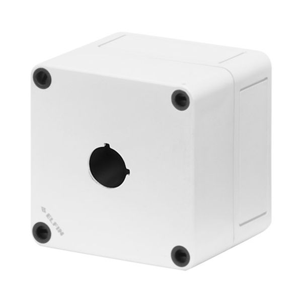 Polycarbonate push-button enclosure 94x94x81, 1 hole Ø 22 image 1