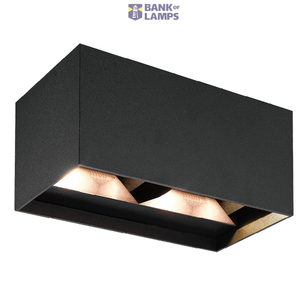 Aspen Up/Down Wall Light Rectangular 12W 0-90° SCT Black image 1