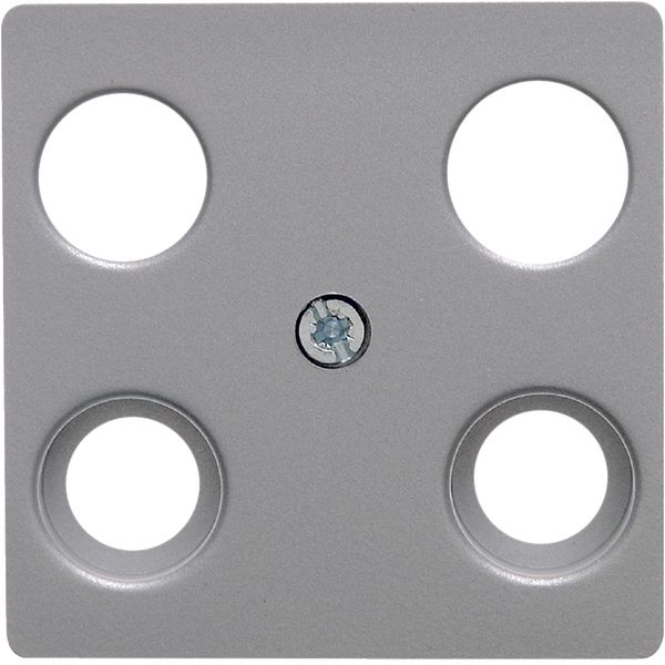 Central plate for aerial soc. 4hole (Hirschmann), com-tech, al., matt, image 1