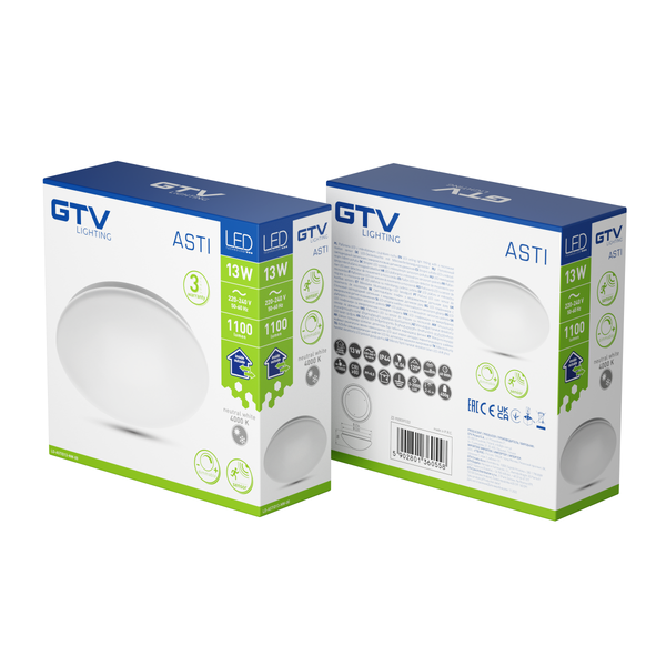 LED luminaire ASTI-D13 with microwave motion sensor, 13 W, 1100 lm, 4000K, AC220-240V, IP44, PF>0.5, Ø254 mm, dimmable image 3