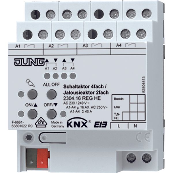 KNX switching actuator 4-way, KNX blind actuator 2-way, AC 230/240 V ~, 50/60 Hz, 4 modules image 2