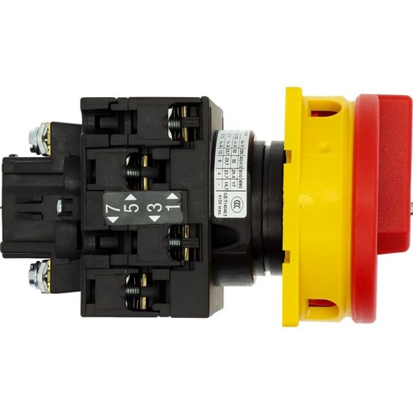 T3-2-8324/EA/SVB Main switch, T3, 32 A, flush mounting, 2 contact unit(s), 4 pole, Emergency switching off function, With red rotary handle and yellow locking ring image 2